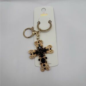 Mint Black and Gold Cross Key Holder